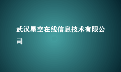 武漢星空在線信息技術(shù)